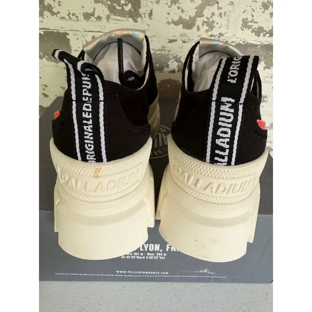 Palladium Revolt Lo TX Shoes Womens Size 7 Black Marshmallow Chunky Platform Low